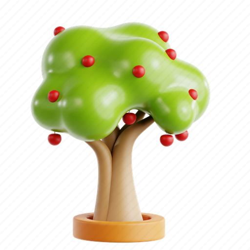 Cherry, tree, spring time, garden, sunny day, sunny, nature 3D illustration - Download on Iconfinder