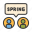 spring, season, people, talk, chat 