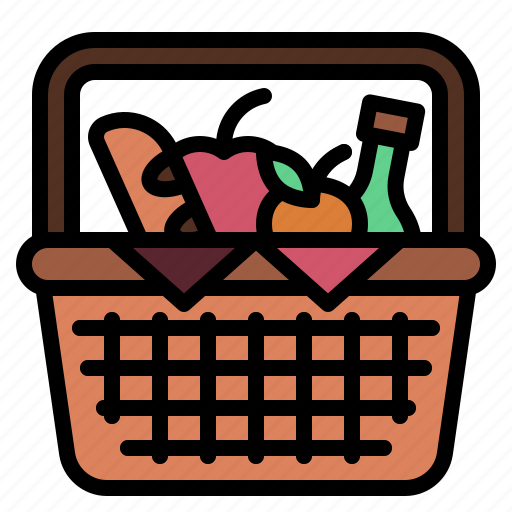 Spring, picnic, basket, food, vacation icon - Download on Iconfinder