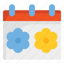 calendar, spring, flower