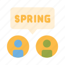 spring, season, people, talk, chat