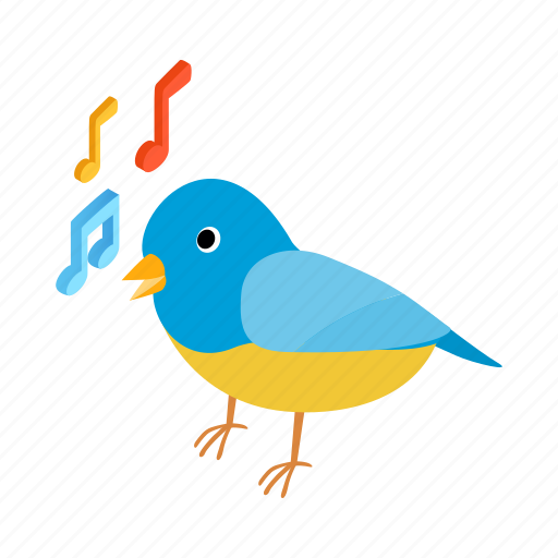 Animal, bird, isometric, nature, note, singing, song icon - Download on Iconfinder