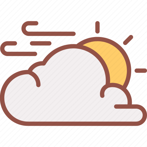Cloudy, weather, rain, wind, sun icon - Download on Iconfinder