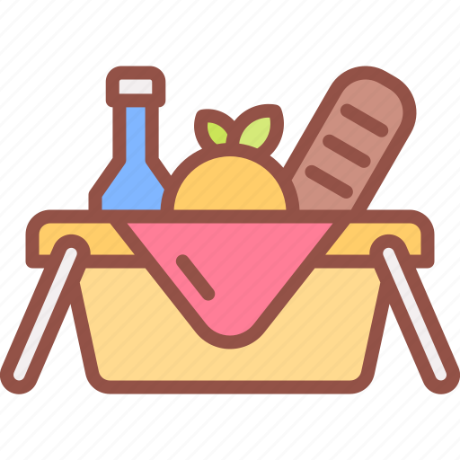 Picnic, basket, food, wicker icon - Download on Iconfinder