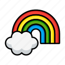 rainbow, weather, climate, sky, clouds