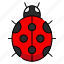 ladybird, beetle, red, black, spots, garden, insect, pest, control 