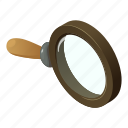 magnifier, isometric, magnifyingglass, loupe, searchingsymbol