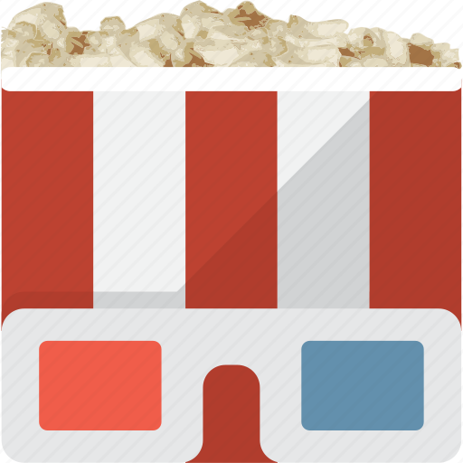 Stereoscopic, food, movie, popcorn, 3d icon - Download on Iconfinder