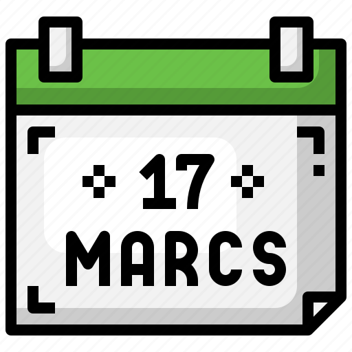 Calendar, date, time, da, saint, patricks, day icon - Download on Iconfinder