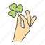 hand, holding, clover, hold, three, leaf, shamrock 