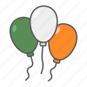 ireland, flag, balloons, balloon, holiday, patrick, day