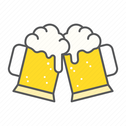 Toast, two, beer, glass, drink, alcohol, beverage icon - Download on Iconfinder