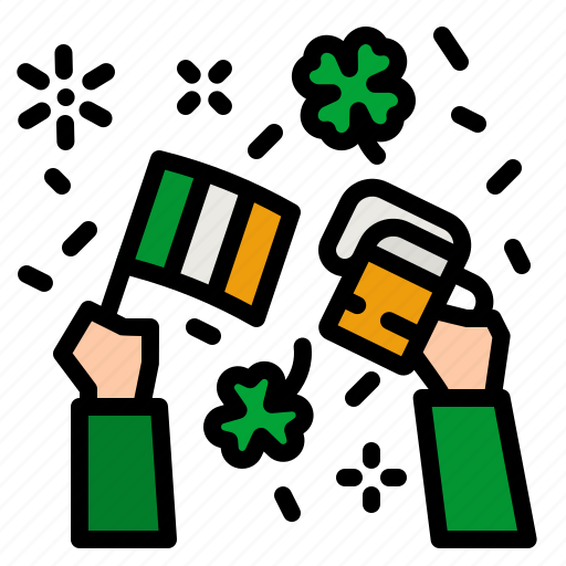Celebration, flags, ireland, hand, patrick icon - Download on Iconfinder