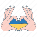 ukraine, love, hand, stop war, icon