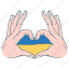 ukraine, love, hand, stop war, icon 