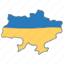 ukraine, map, flag, nation