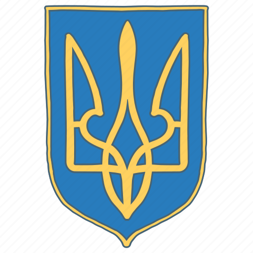 Ukraine, trident, emblem, coat of arms of ukraine sticker - Download on Iconfinder