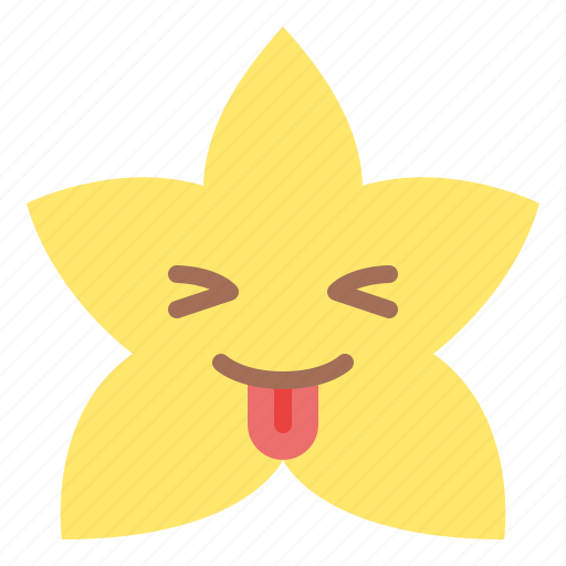 Squinting, tongue, star, emoji, emoticon, feeling icon - Download on Iconfinder