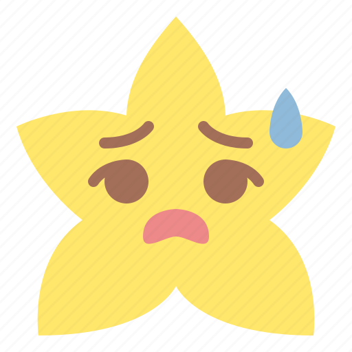 Sweat, anxious, star, emoji, emoticon, feeling icon - Download on Iconfinder