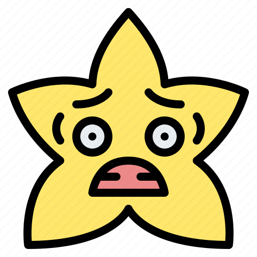 Anxious, fear, star, emoji, emoticon, feeling icon - Download on Iconfinder