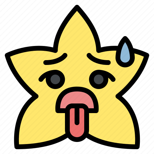 Anxious, sweat, star, emoji, emoticon, feeling icon - Download on Iconfinder