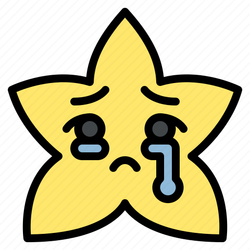 Sad, crying, tear, star, emoji, emoticon, feeling icon - Download on Iconfinder