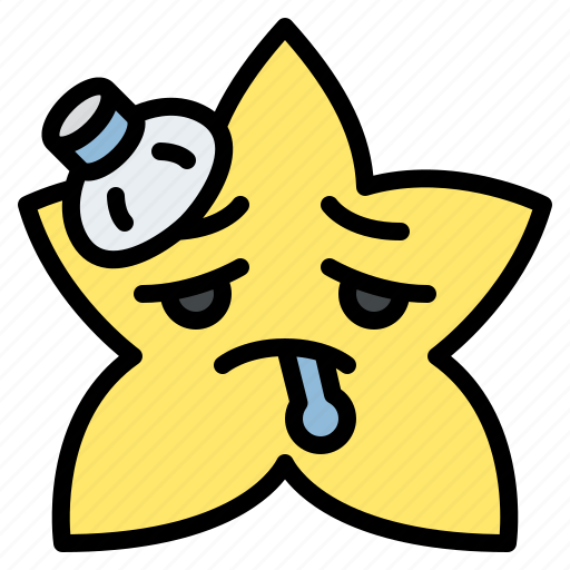 Sick, fever, star, emoji, emoticon, feeling icon - Download on Iconfinder