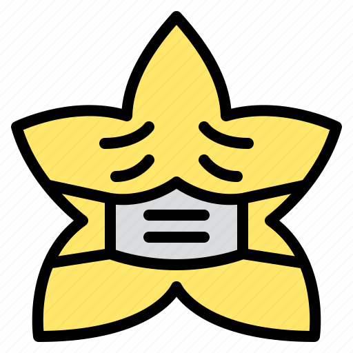 Sick, wearing, medical, mask, star, emoji, emoticon icon - Download on Iconfinder