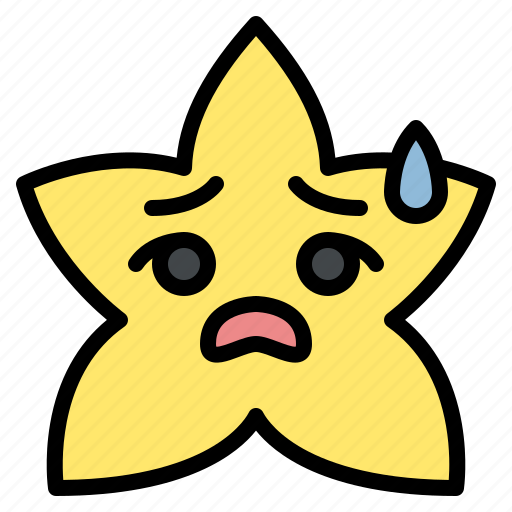 Sweat, anxious, star, emoji, emoticon, feeling icon - Download on Iconfinder