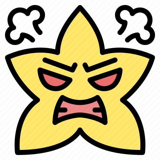 Very, angry, star, emoji, emoticon, feeling icon - Download on Iconfinder