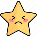 annoyed, upset, cartoon, star, emoji, award, character, favorite, badge