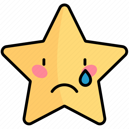 Crying, cute, cartoon, star, emoji, award, character icon - Download on Iconfinder