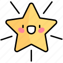 shining, yellow, cartoon, star, emoji, award, character, favorite, badge