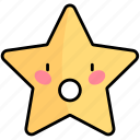 surprised, yellow, cartoon, star, emoji, award, character, favorite, badge
