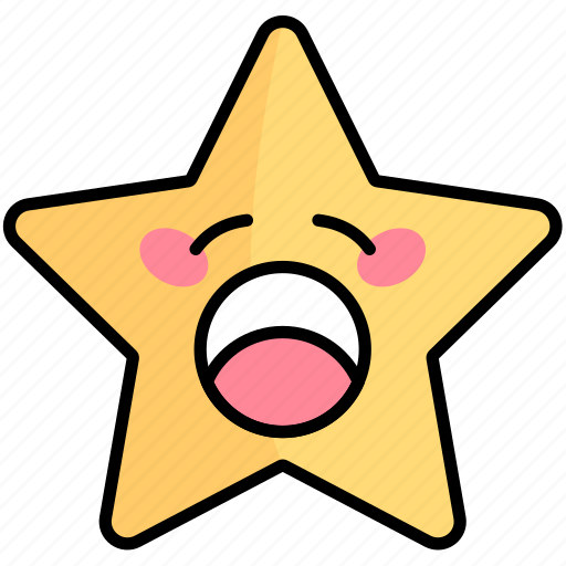 Yawning, cute, cartoon, star, emoji, award, character icon - Download on Iconfinder