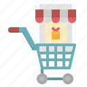 cart, ecommerce, monitor, online, shop