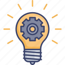 gear, idea, innovation, lightbulb, process, thought