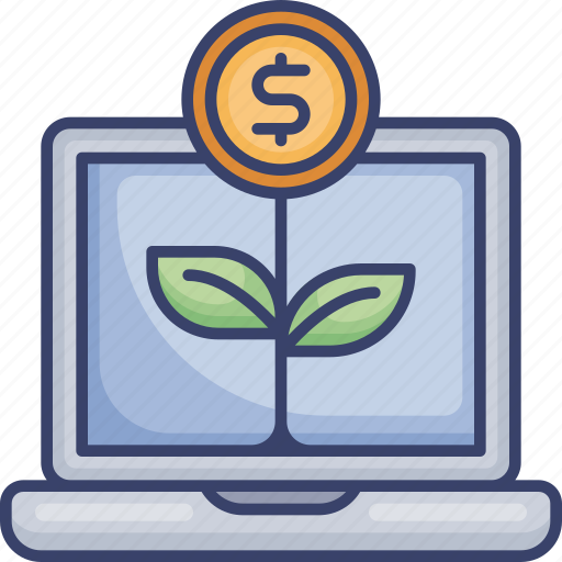 Computer, finance, growth, investment, laptop, money icon - Download on Iconfinder