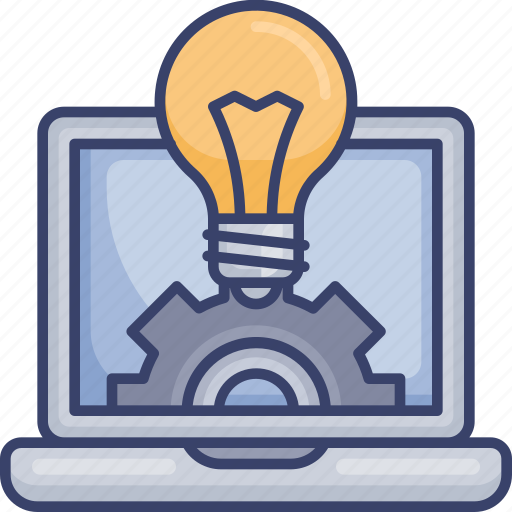 Computer, gear, idea, innovation, laptop, lightbulb, thought icon - Download on Iconfinder