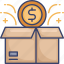 box, cash, dollar, finance, money, package 