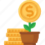 business, coins, finance, growth, money, plant 