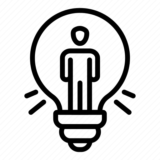 Bulb, business, hand, idea, man, retro, silhouette icon - Download on Iconfinder