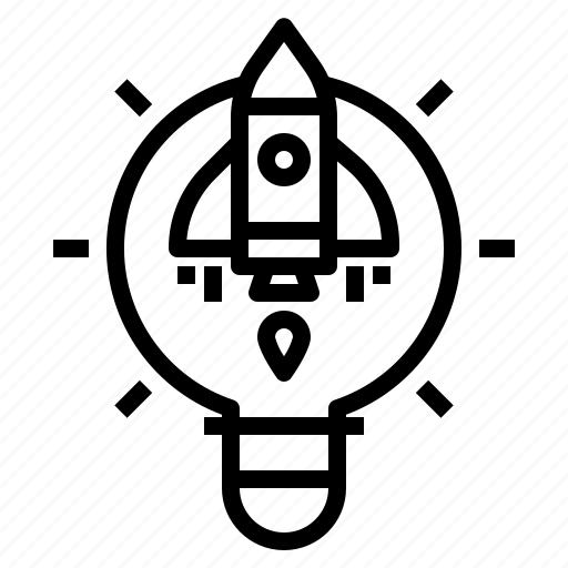 Bulb, idea, lamp, rocket, startup icon - Download on Iconfinder