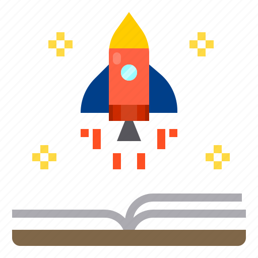 Book, education, knowledge, learning, rocket, space icon - Download on Iconfinder