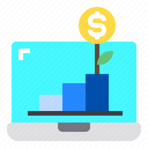 Business, cash, finance, growth, laptop, marketing, money icon - Download on Iconfinder