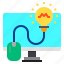 bulb, computer, device, idea, light, monitor, technology 