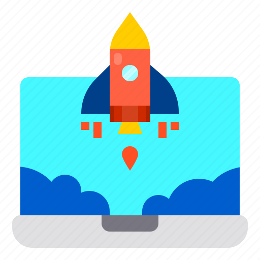 Laptop, rocket, space, spaceship, technology icon - Download on Iconfinder