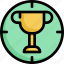 achievement, award, business, goal, startup, target, trophy 