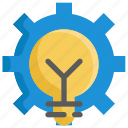 business, gear, idea, lightbulb, preferences, settings, startup