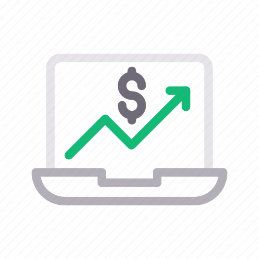 Finance, growth, increase, laptop, report icon - Download on Iconfinder